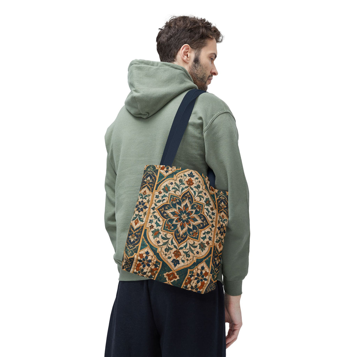 Full Art Moroccan Chevron Oriental Canvas Tote Bag