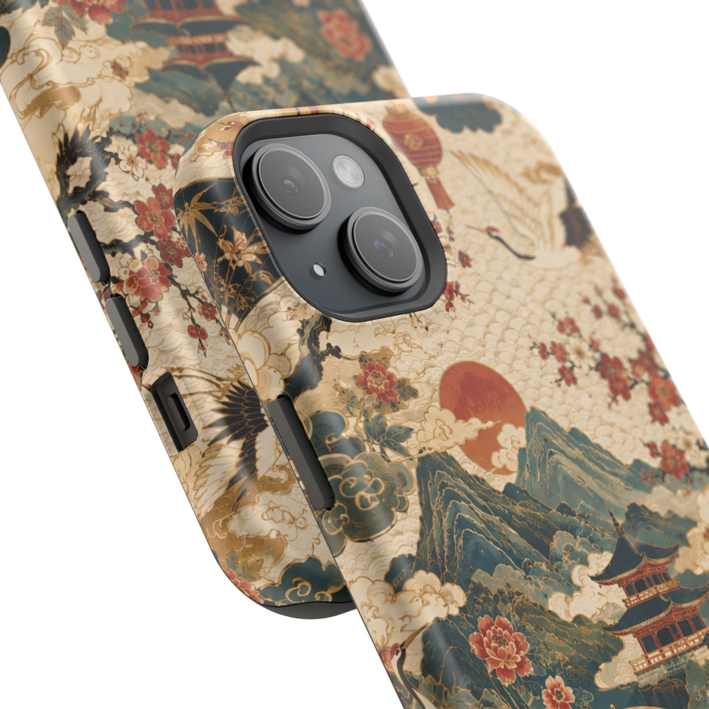 East Asian Vintage Landscape iPhone Case | Magnetic Impact-Resistant Case