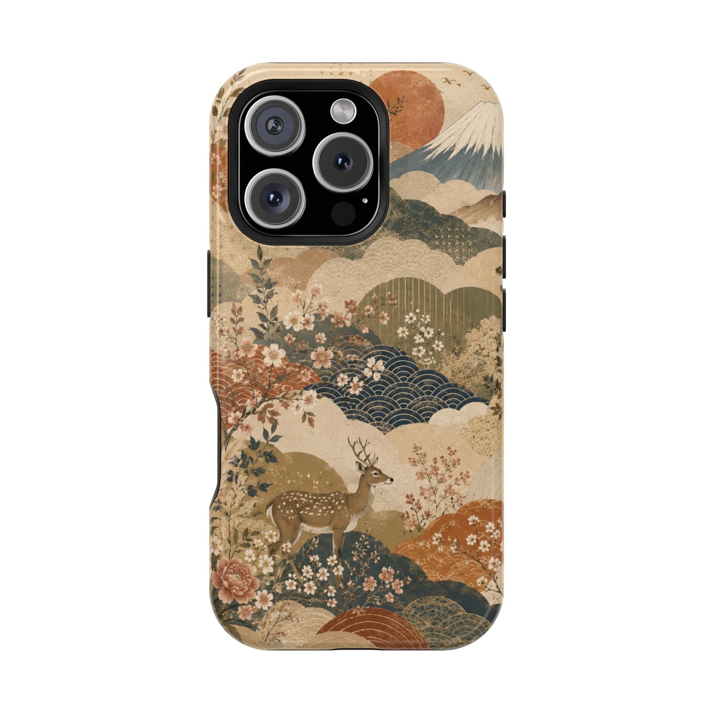 Vintage Japanese Animal Landscape Magnetic Impact-Resistant iPhone Cases