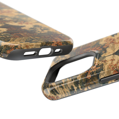 Vintage Japanese Temple Painting Magnetic Impact-Resistant iPhone Cases