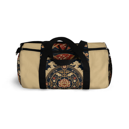 East Asian Mandala Beige Duffel Gym Bag