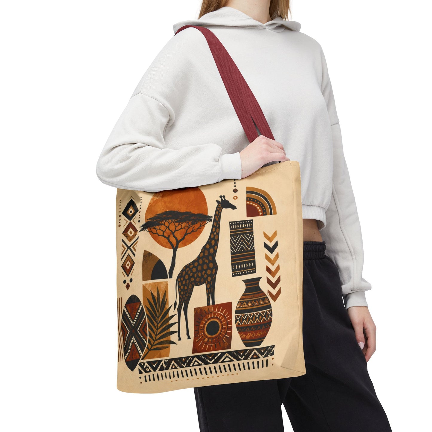 African Safari Giraffe Full Art Tote Bag