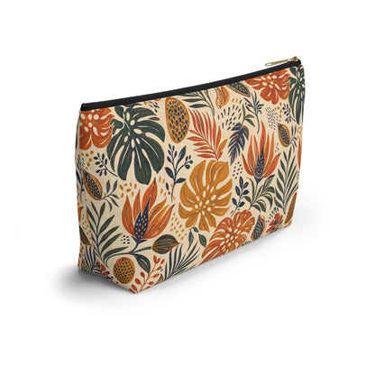 African Tribal Botanical Palm Accessory Pouch Makeup Bag