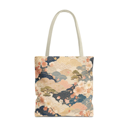 Vintage Japanese Waves & Clouds Painting Full Art Tote Bag