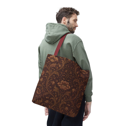 William Morris Floral Damask Maroon Full Art Tote Bag