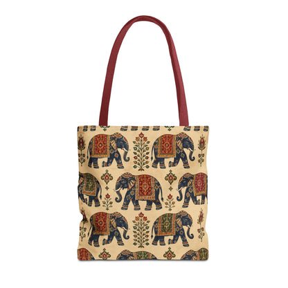 Indian Vintage Traditional Elephant Tapestry Full Art Tote Bag