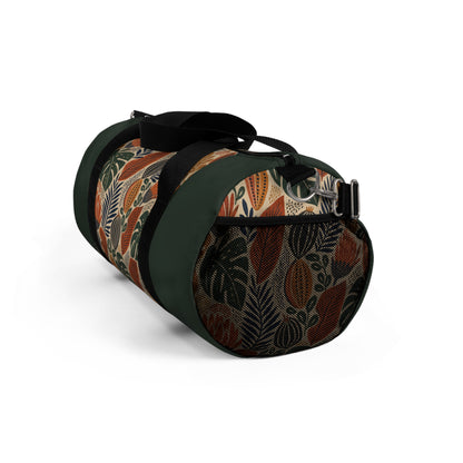 African Tribal Botanical Cacti Leaf Myrtle Green Gym Duffel Bag