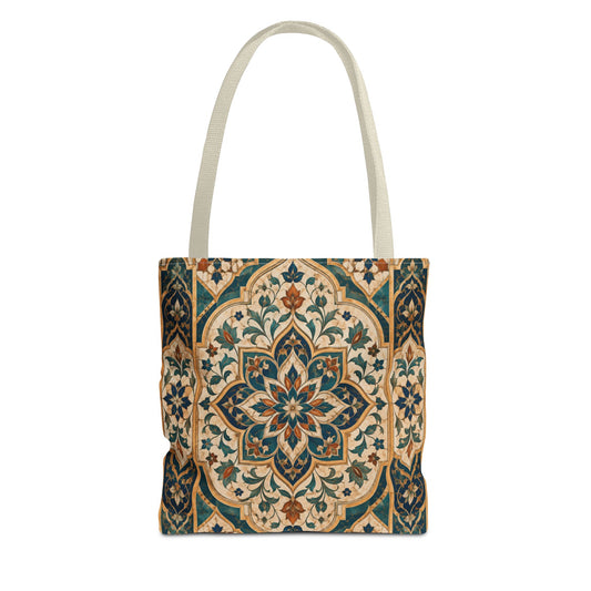 Full Art Moroccan Chevron Oriental Canvas Tote Bag