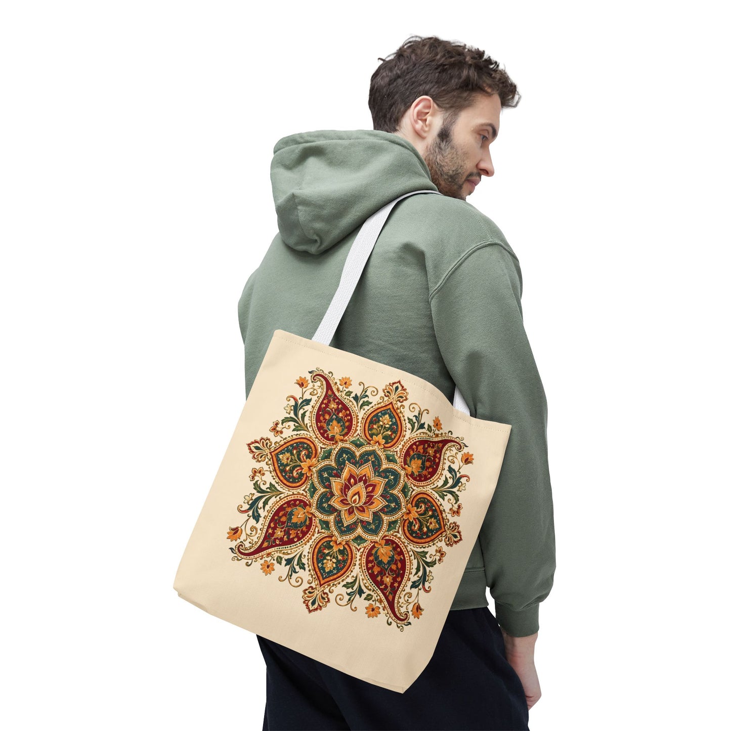 Indian Vintage Floral Mandala Full Art Tote Bag