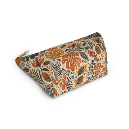 African Tribal Botanical Palm Accessory Pouch Makeup Bag