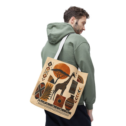 African Safari Giraffe Full Art Tote Bag