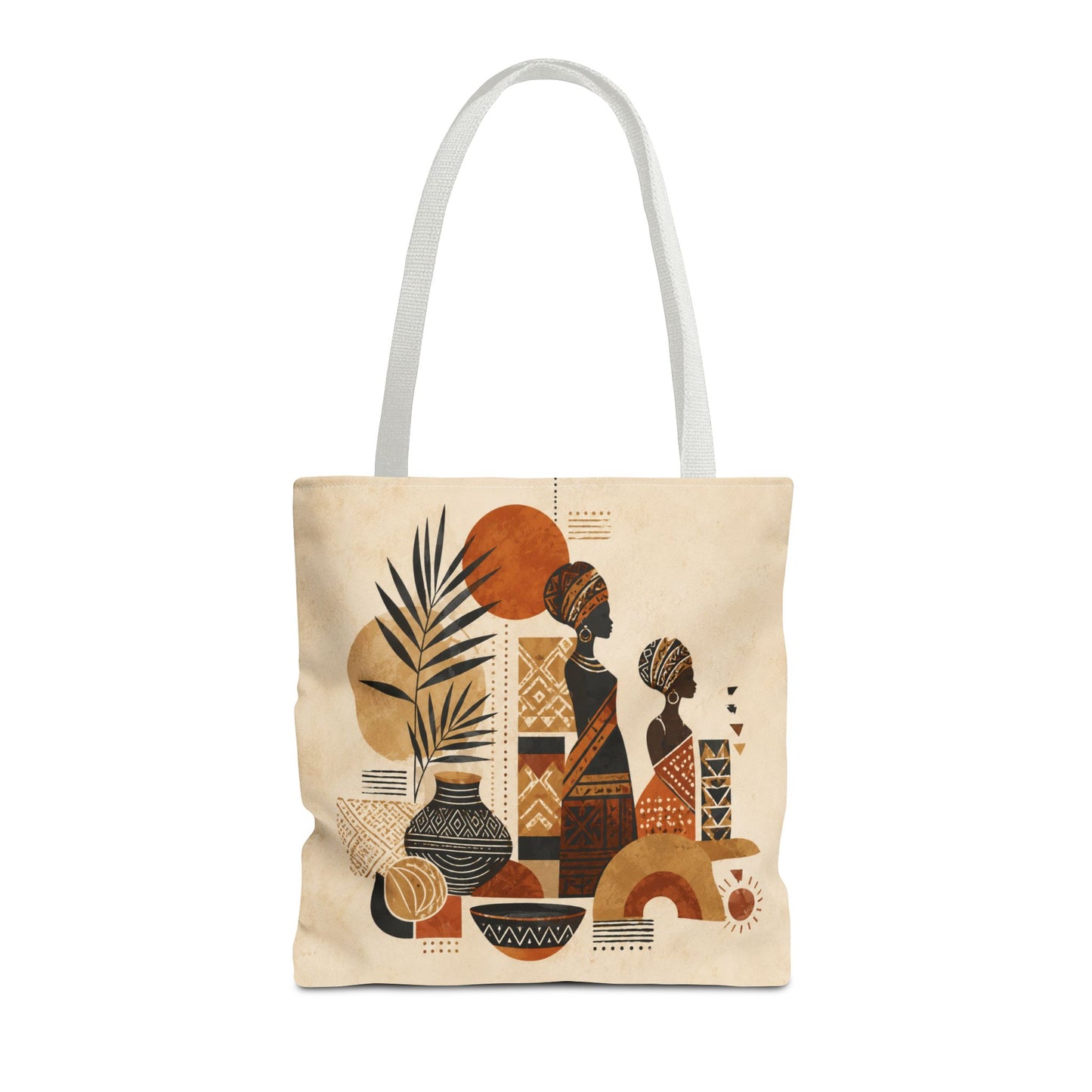 African Silhouette Pattern Full Art Tote Bag