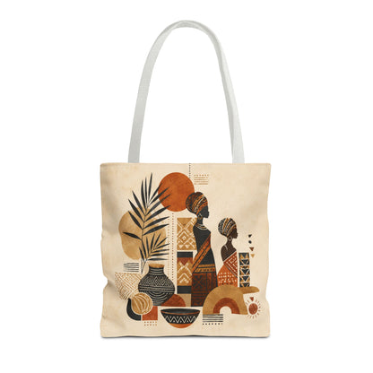 African Silhouette Pattern Full Art Tote Bag