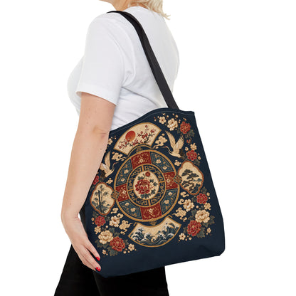 East Asian Vintage Oriental Medallion Full Art Tote Bag