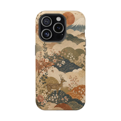 Vintage Japanese Animal Landscape Magnetic Impact-Resistant iPhone Cases