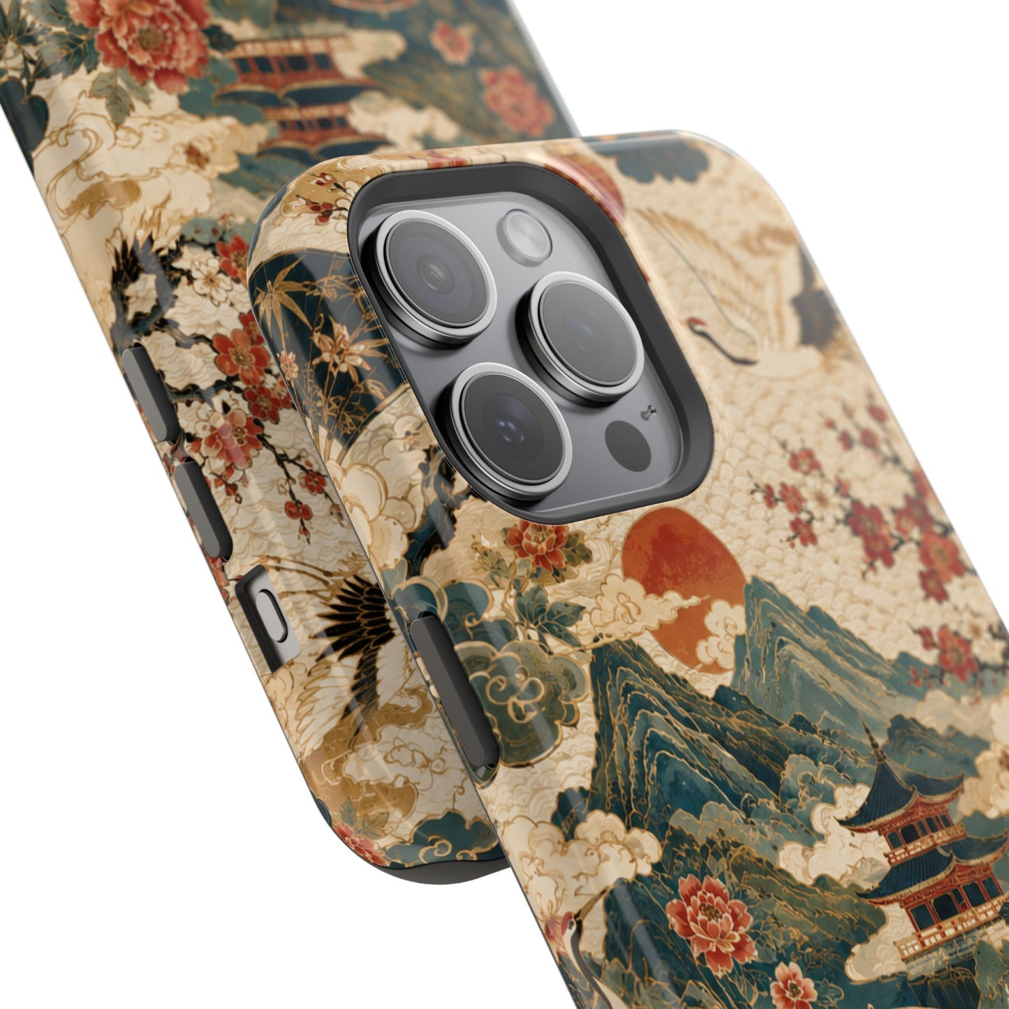 East Asian Vintage Landscape iPhone Case | Magnetic Impact-Resistant Case