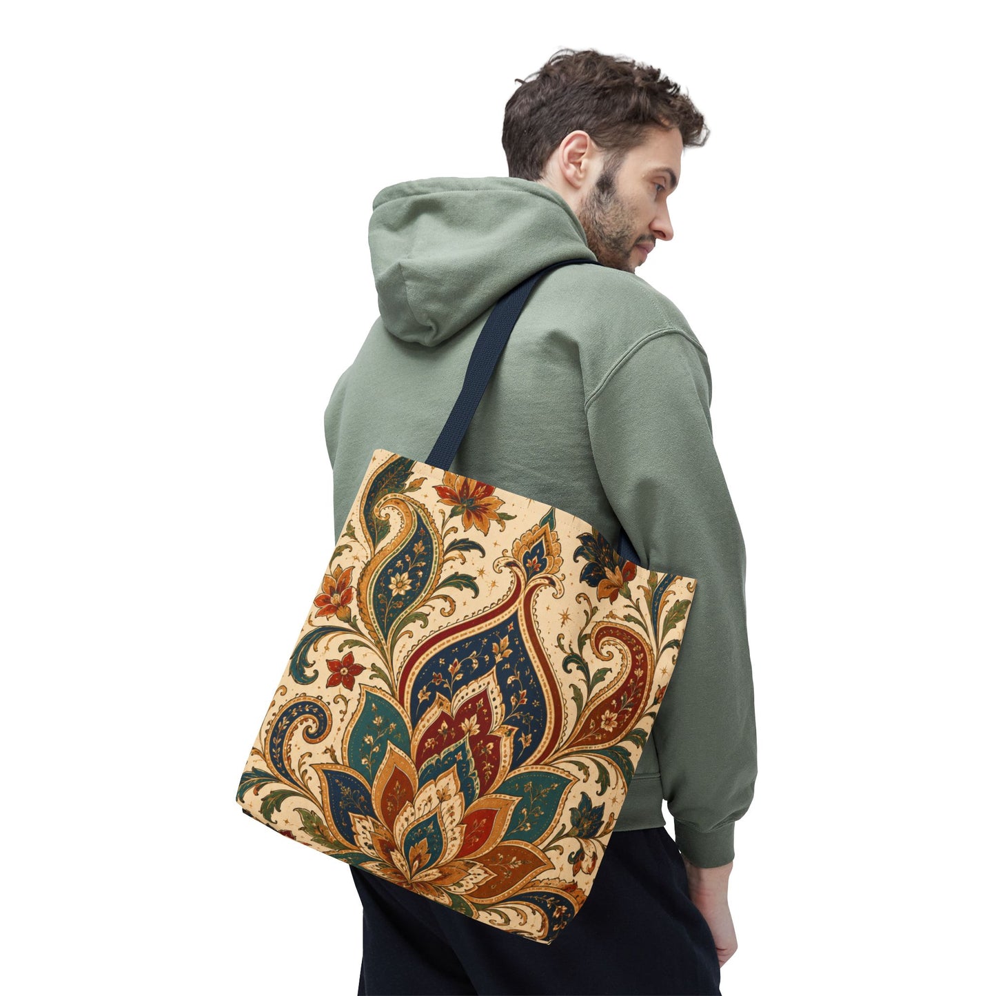 Indian Vintage Paisley Floral Full Art Tote Bag