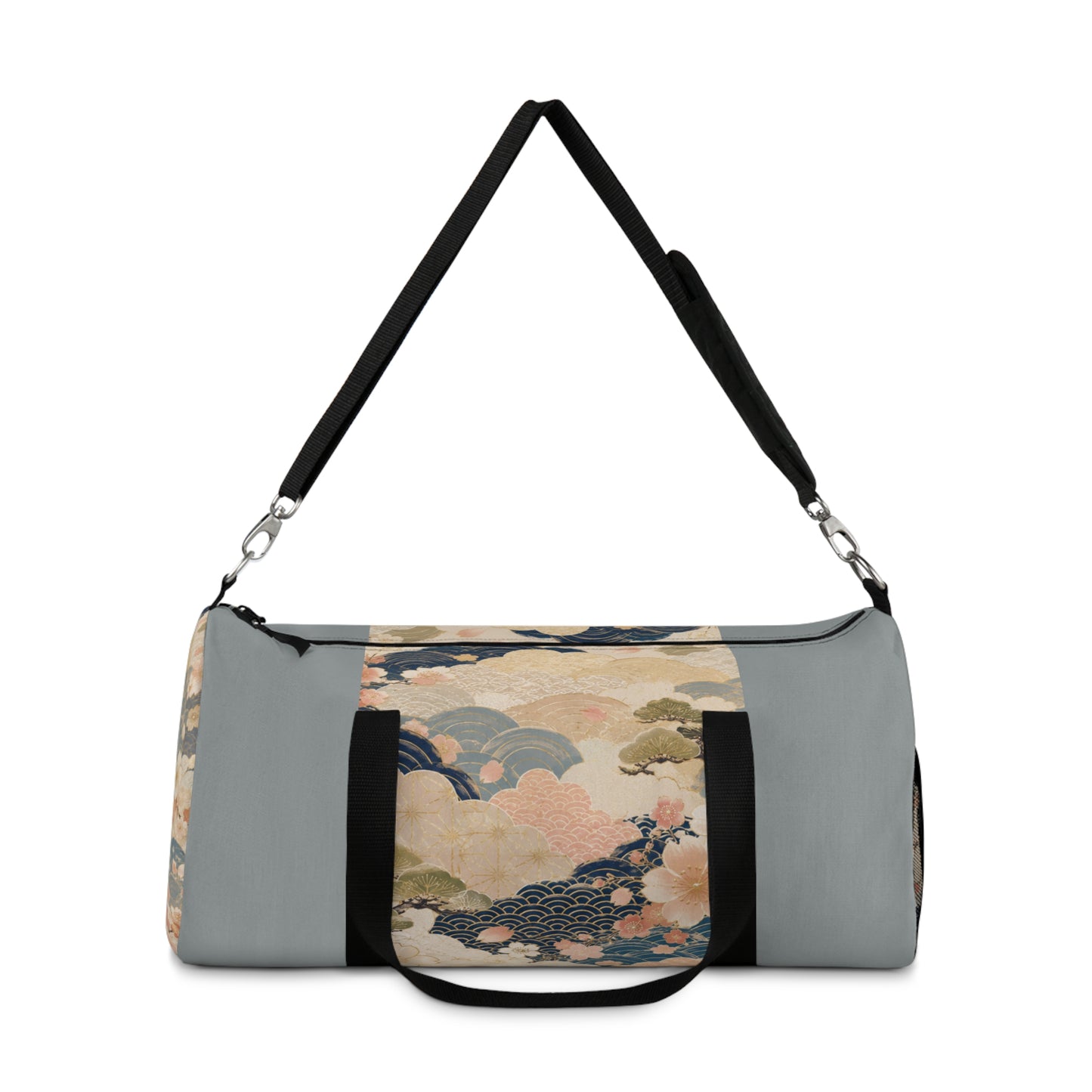 Vintage Japanese Cloudy Blue Wave & Clouds Duffel Bag