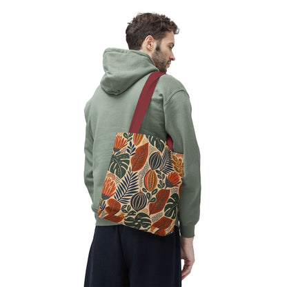 African Tribal Botanical Cacti Leaf Full Art Tote Bag
