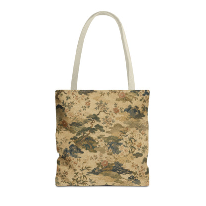 Vintage Japanese Floral Painting Full Art Tote Bag