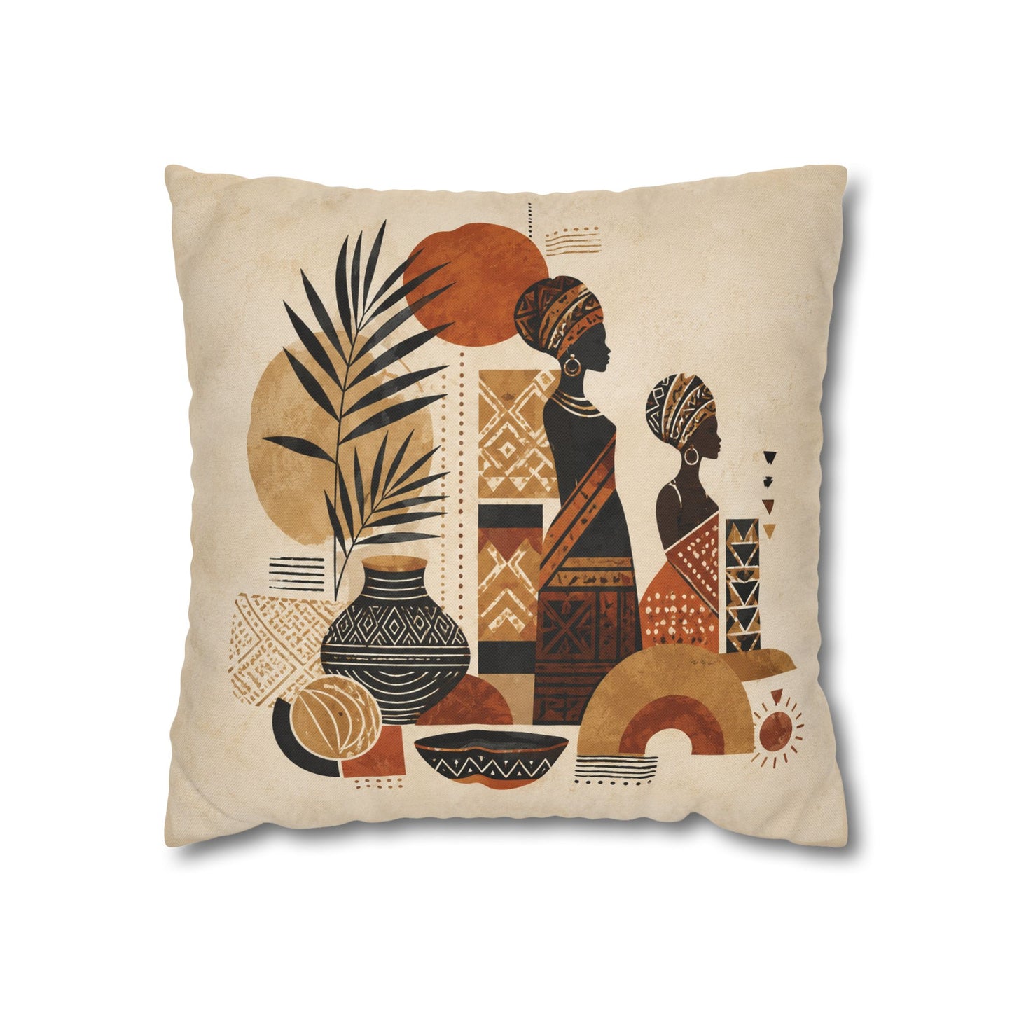 African Silhouette Pattern Pillowcase Cover