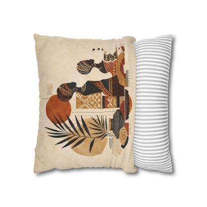 African Silhouette Pattern Pillowcase Cover