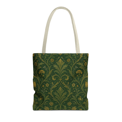William Morris Damask Floral Forest Green Full Art Tote Bag