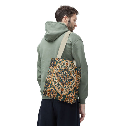 Full Art Moroccan Chevron Oriental Canvas Tote Bag