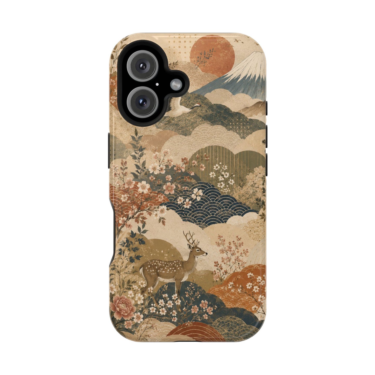 Vintage Japanese Animal Landscape Magnetic Impact-Resistant iPhone Cases