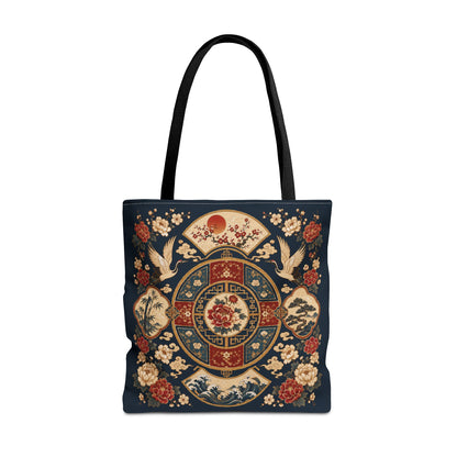 East Asian Vintage Oriental Medallion Full Art Tote Bag