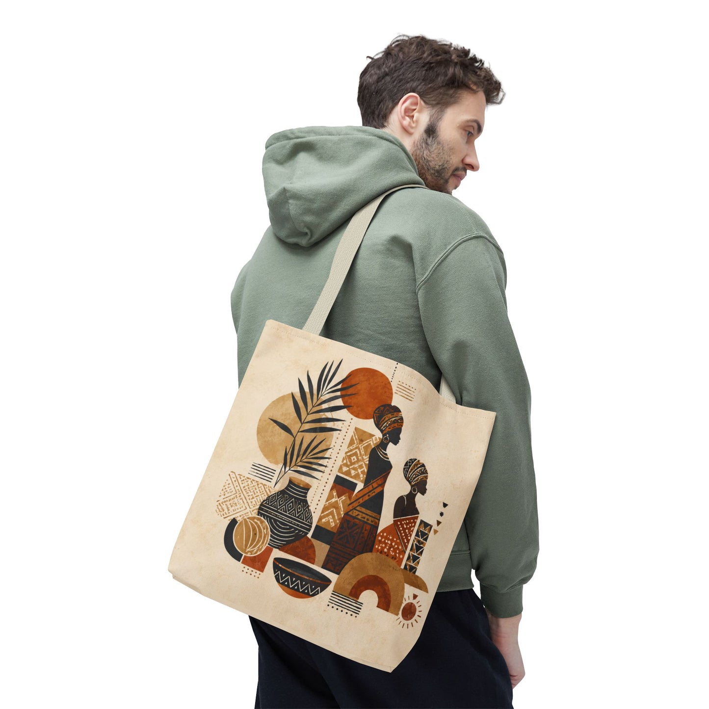 African Silhouette Pattern Full Art Tote Bag