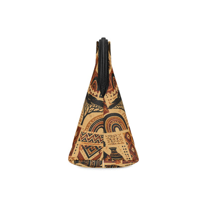 African Tribal Ethnic Silhouette Cosmetic Makeup Pouch