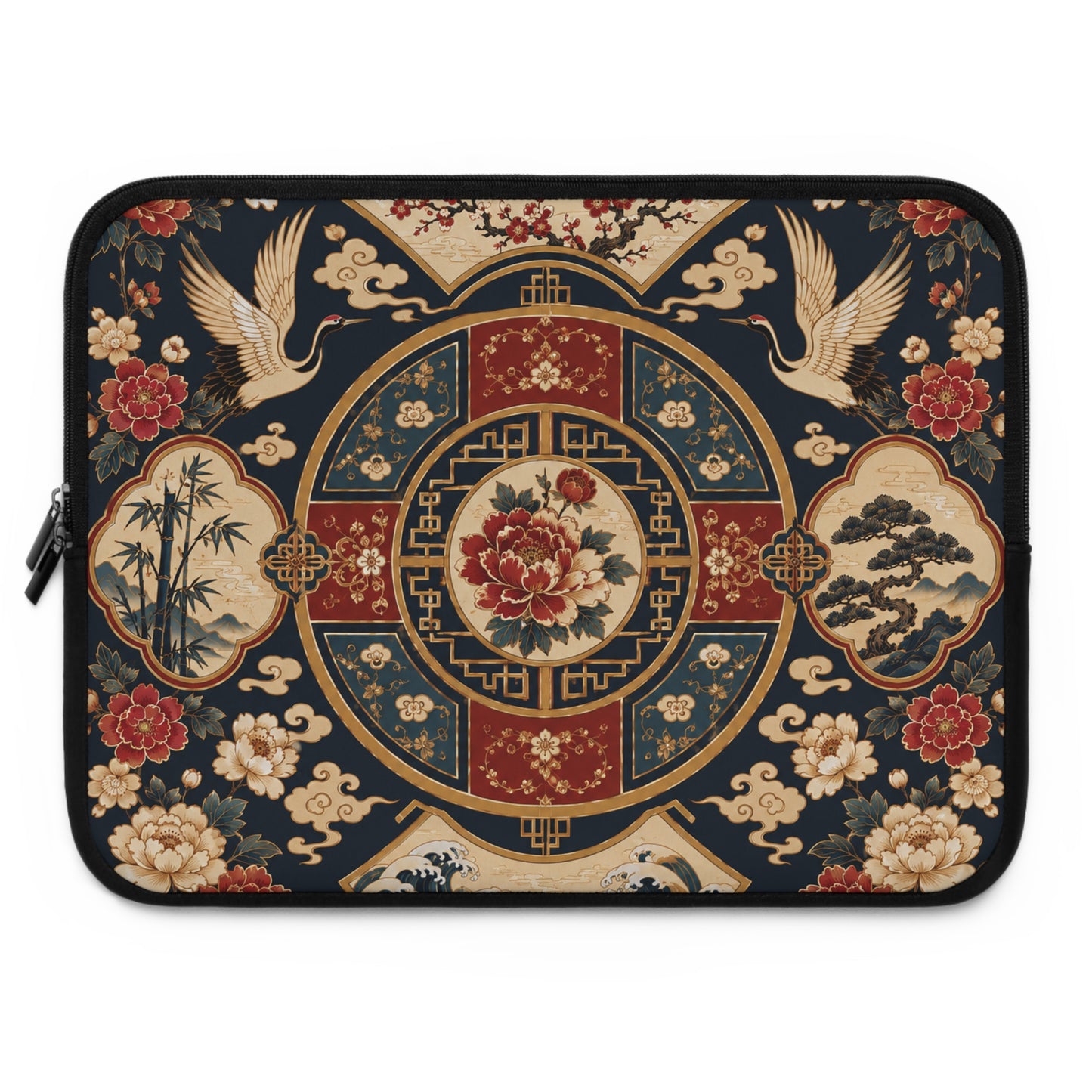 East Asian Oriental Medallion Laptop Sleeve Case