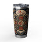 East Asian Oriental Floral Medallion Tumbler | 20oz Stainless Travel Cup