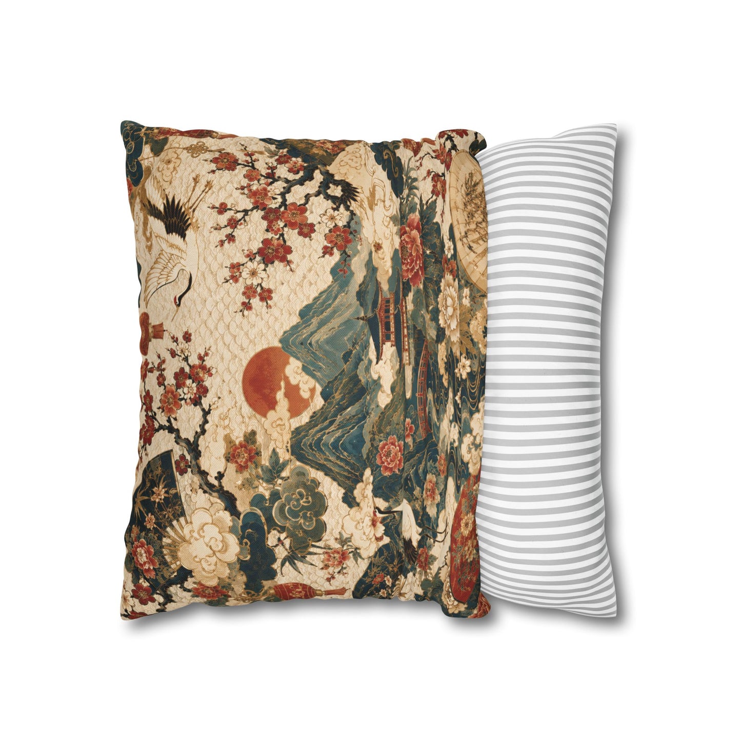 East Asian Vintage Landscape Pillow Case