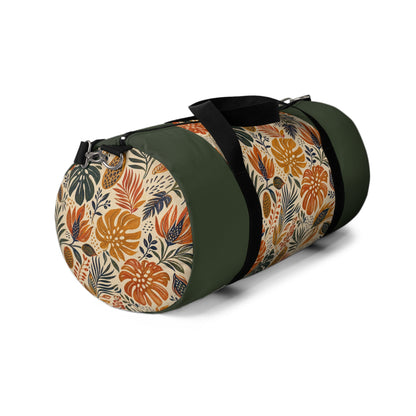 African Tribal Botanical Palm Military Green Gym Duffel Bag