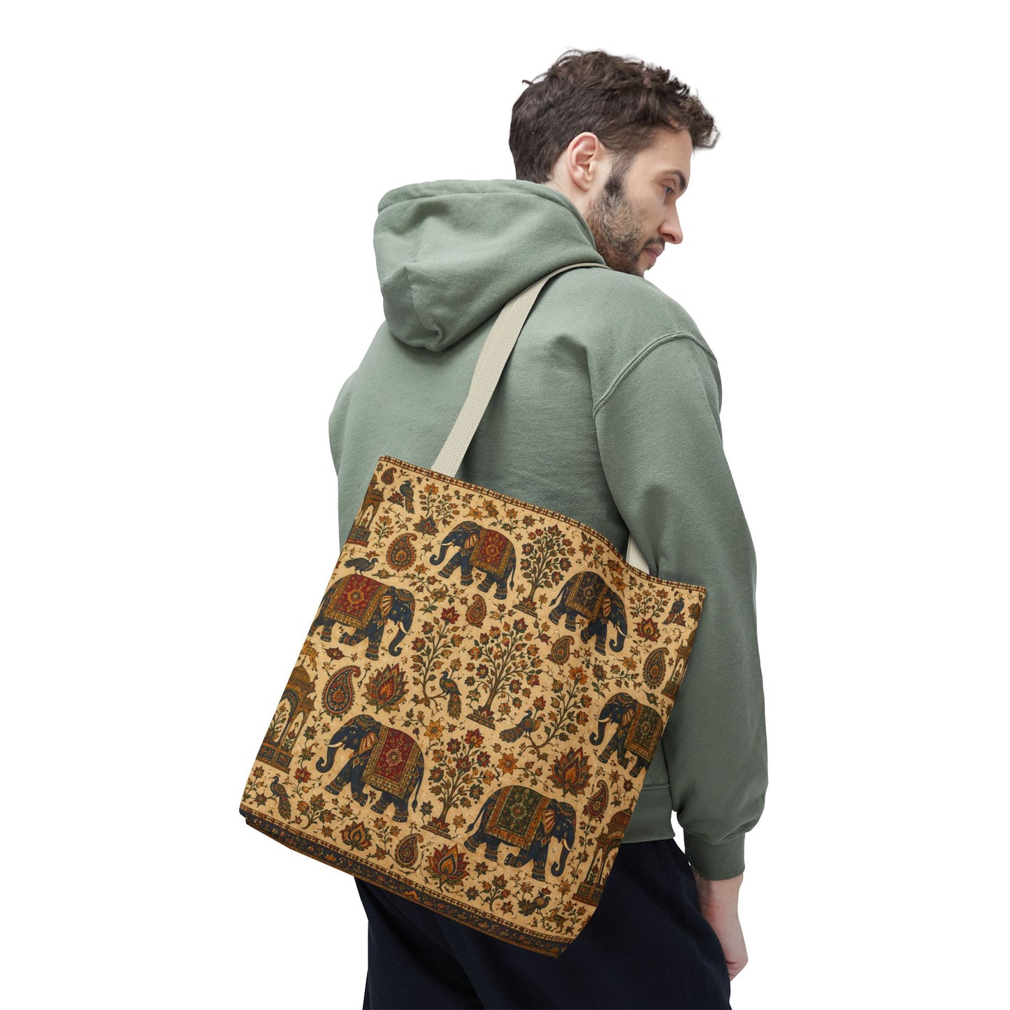 Indian Vintage Traditional Elephant Full Art Tote Bag