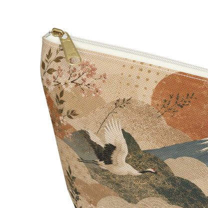Vintage Japanese Painting Make Up Accessory Bag
