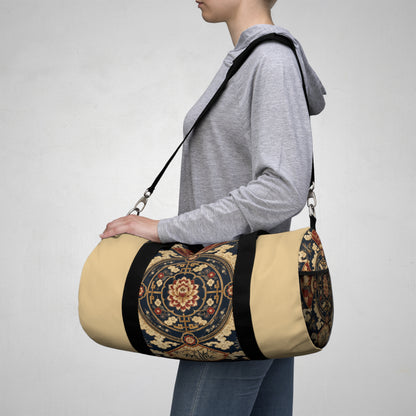 East Asian Mandala Beige Duffel Gym Bag