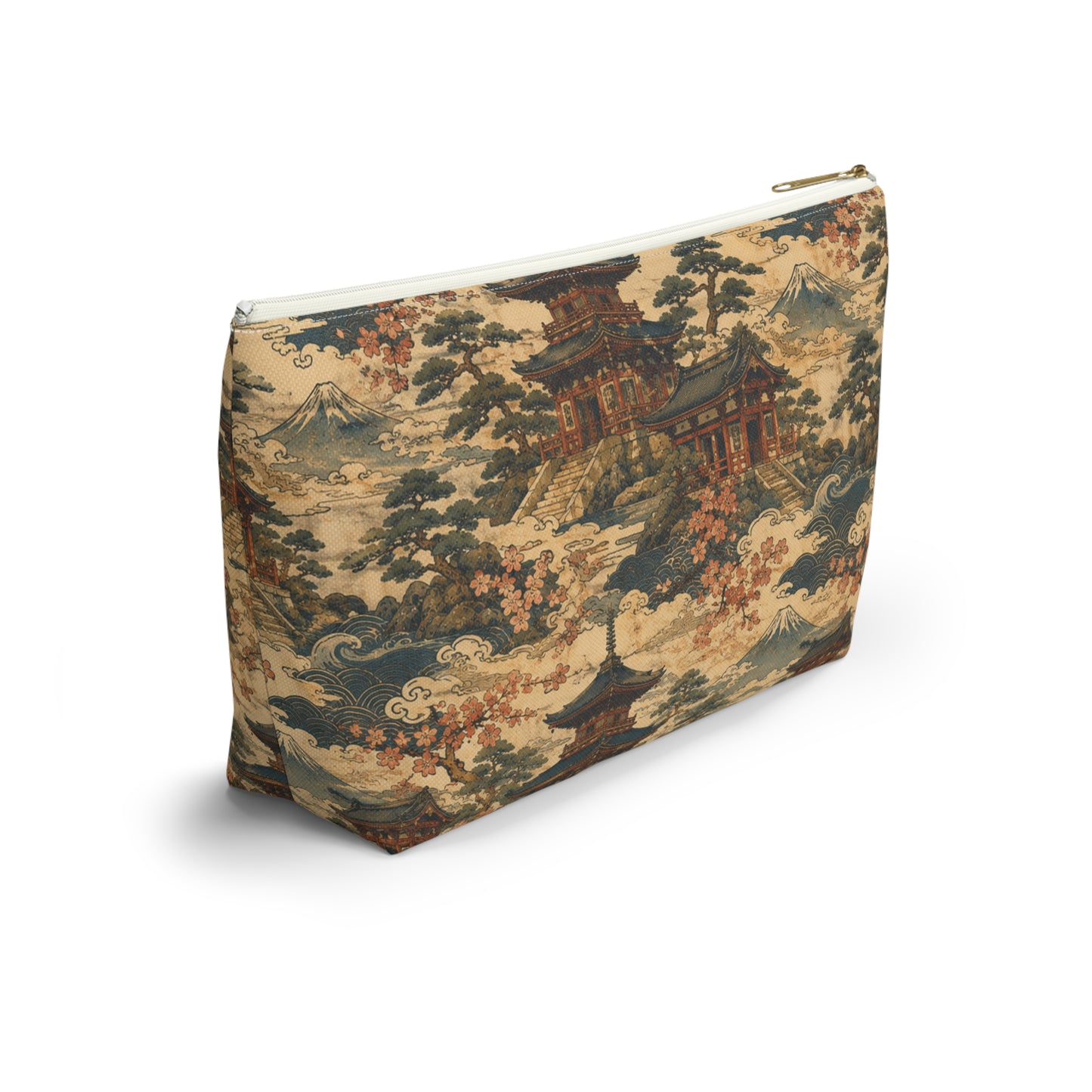 Vintage Japanese Temples Make Up Accessory Bag