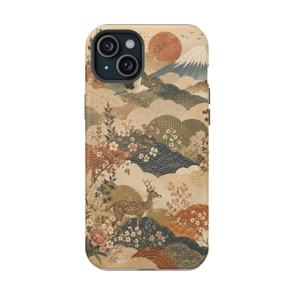 Vintage Japanese Animal Landscape Magnetic Impact-Resistant iPhone Cases