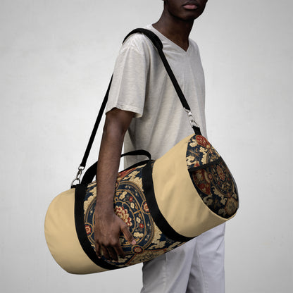 East Asian Mandala Beige Duffel Gym Bag