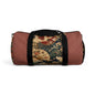 East Asian Floral Crane Salmon Rose Duffel Gym Bag