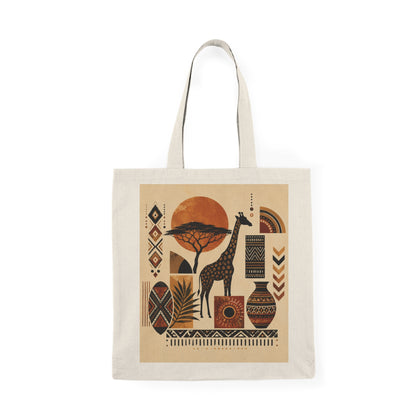 100% Cotton African Safari Giraffe Tote Bag