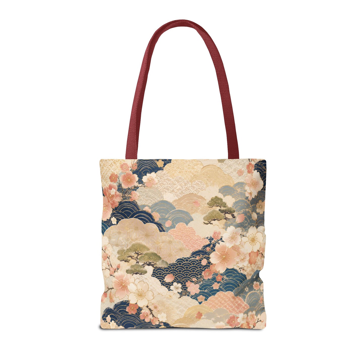 Vintage Japanese Waves & Clouds Painting Full Art Tote Bag