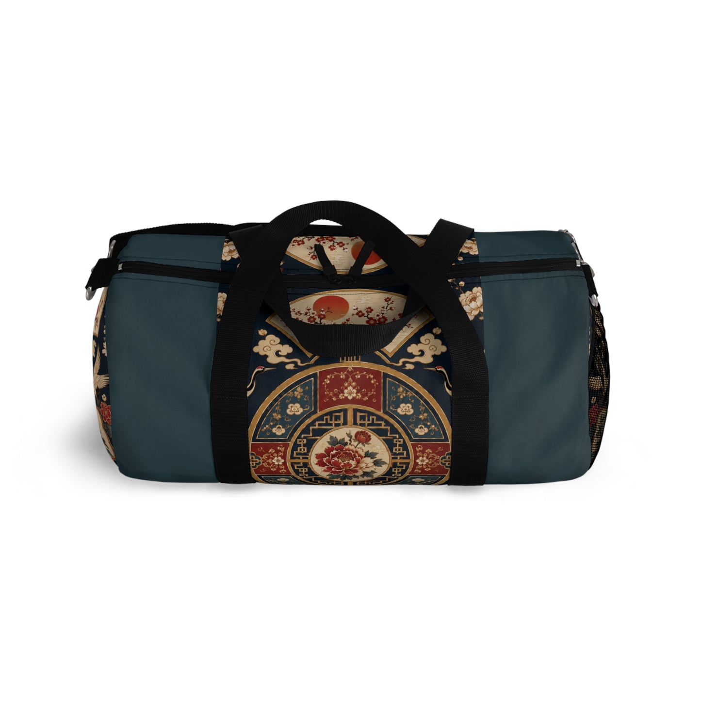 East Asian Oriental Medallion Myrtle Green Duffel Gym Bag