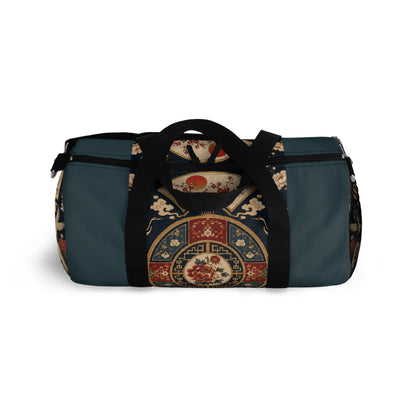 East Asian Oriental Medallion Myrtle Green Duffel Gym Bag