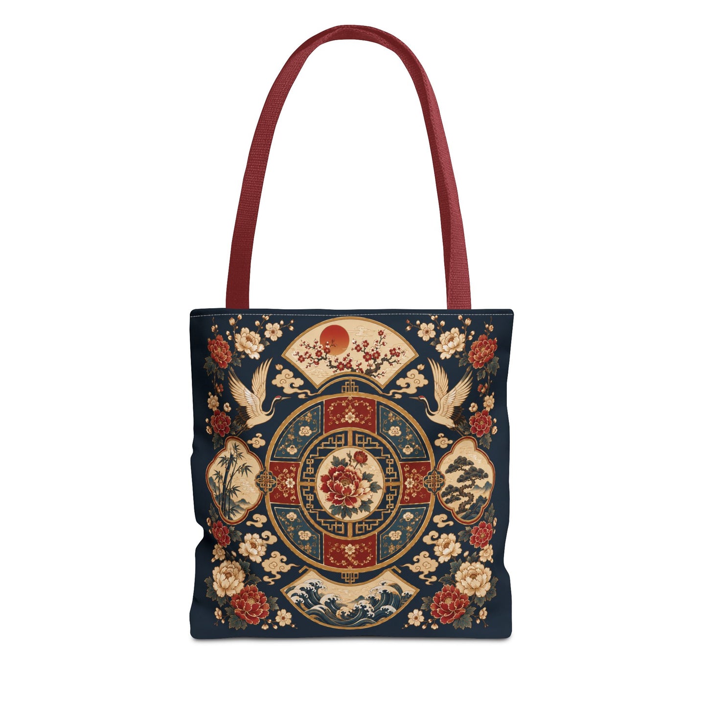 East Asian Vintage Oriental Medallion Full Art Tote Bag