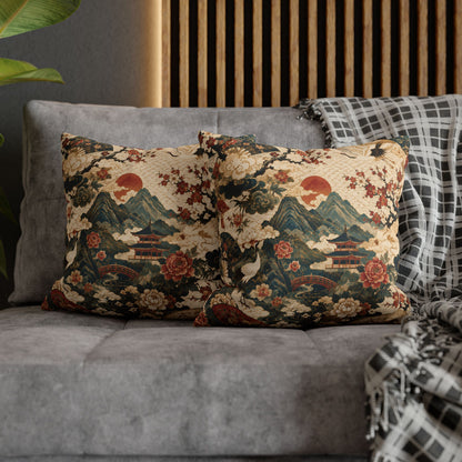 East Asian Vintage Landscape Pillow Case