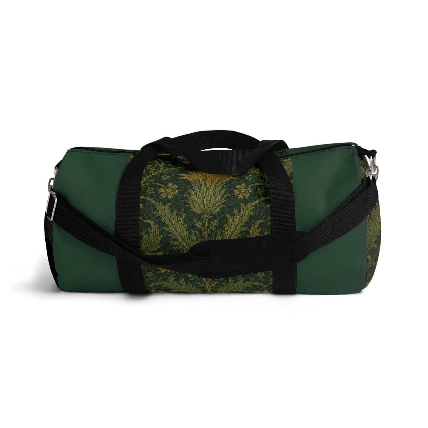 William Morris Forest Green Damask Floral Gym Duffel Bag